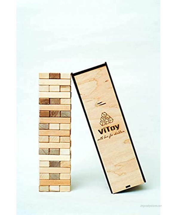 Janga Game Tower Wood Block Stacking Game – Original Edition 54 Pieces