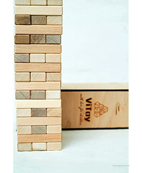 Janga Game Tower Wood Block Stacking Game – Original Edition 54 Pieces
