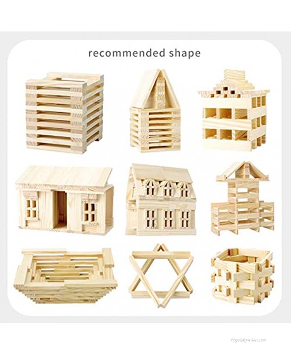 LEO & FRIENDS 120 Pieces Wooden Blocks Construction Building Sets for Kids Building Planks Set for Boys and Girls