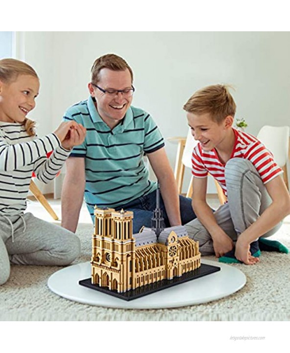 Lukhang Big Architecture Notre Dame De Paris Micro Blocks 7380 Pieces Model Building Kit Creative Building Set for Adults for Any Hobbyists New（ with Color Gift Package）