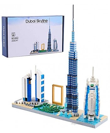 Lukhang Gift Architecture Skylines: Dubai Model Building Set Model Kit and Gift for Kids and Adults ,Micro Mini Block 2545pieces （with Color Package Box）