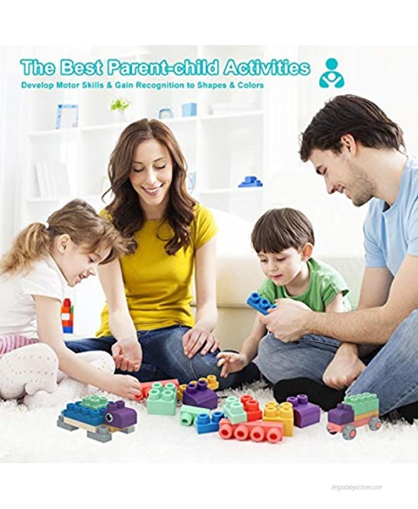 Newest Soft Building Blocks Set for Toddlers Baby Ages 6 Month Old and up Safe Teething Learning Stacking Block Toys Non Wooden Gift for Kids Girl Boys 20pcs