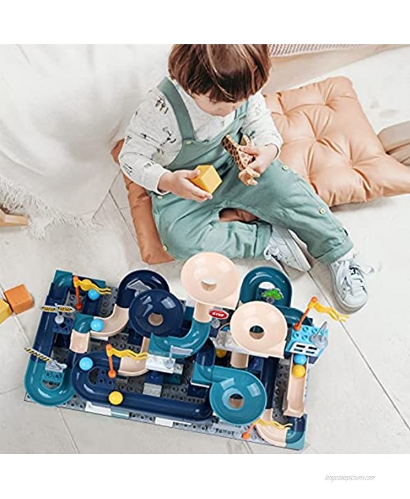 PAIFU Marble Run Building Blocks ，228PCS Classic Big Blocks STEM Toy Bricks Set Kids Race Track Compatible with All Major Brands Various Track Models for Boys Toddler Age 3,4,5,6,7,8+