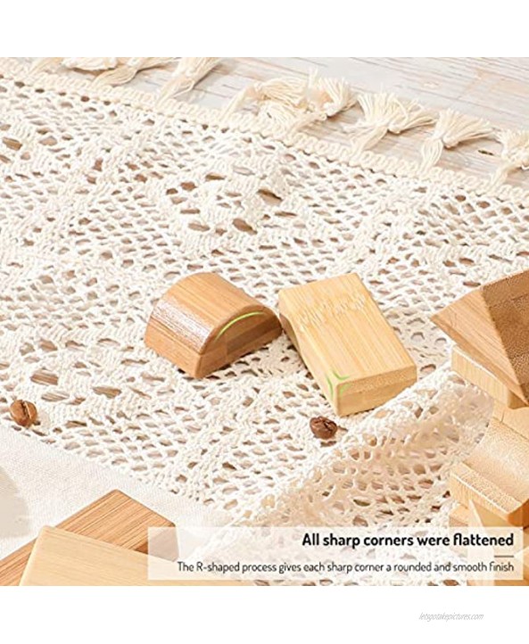 ROCSMAC Wooden Building Blocks Set,Building Blocks for Toddlers,Construction Building Toys Set Stacking Bricks