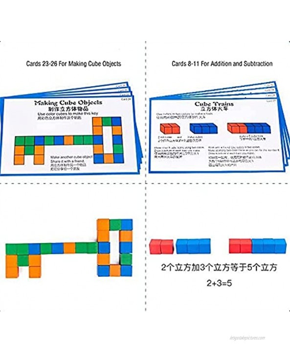 Wooden Cube Building Blocks for Kids with Challenge Cards Shape Puzzle Math Material Assorted Colors for Preschool Classroom Supplies for Teachers Elementary Stem Toy