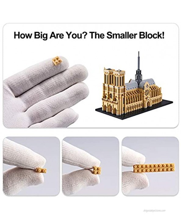 YaJie Big Architecture Notre Dame De Paris Micro Block 7380 Pieces Model Building Kit Creative Building Set for Adults for Any Hobbyists（ with Color Gift Package）