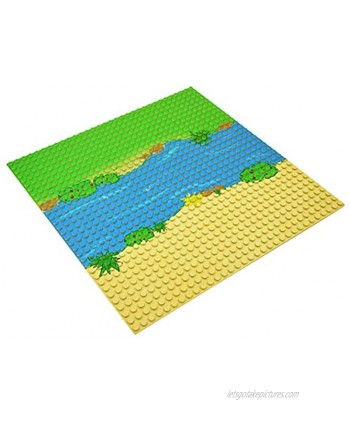 BOROLA Classic Grassland Building Base Block Plate 10" x 10" in Variety Color Compatible with Most Major Brands of Building Bricks 1pcs,Straight