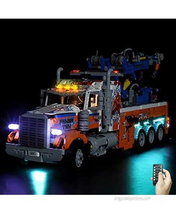 Led Light Kit for Lego Heavy-Duty Tow Truck,Papilights Light Set Compatible with Lego 42128 Building Block Model USB Powered Connection Wires Pack Not Include The Lego Set Remote Control Version