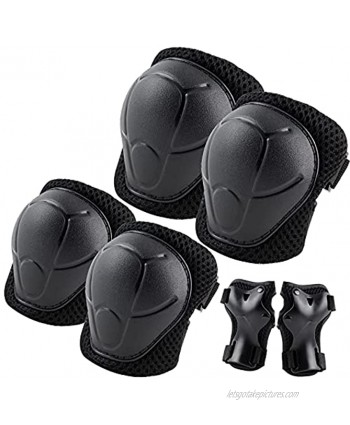 Anikea Kids Knee and Elbow Pads with Wrist Guard Child Outdoor Protective Gear Set for Skateboard Roller Skate Bike Cycling and Scooter Riding