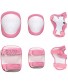 BESPORTBLE 6 in 1 Set Kids Protective Gear Knee Pads and Elbow Pads with Wrist Guard for Skating Cycling Bike Rollerblading Scooter Pink