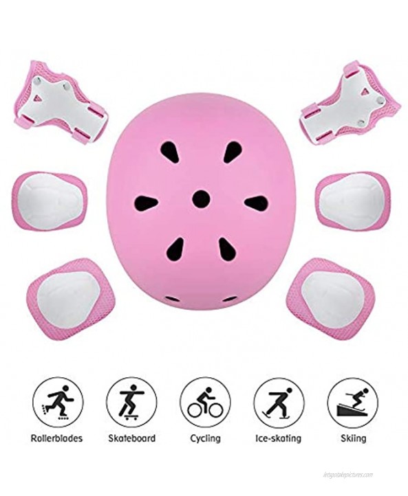 FRIDG Kids Helmet and Pad Set Outdoor Sports Bicycle Protective Gear Knee Pads Elbow Pads Wrist Guards for Skateboard Roller Cycling Skating