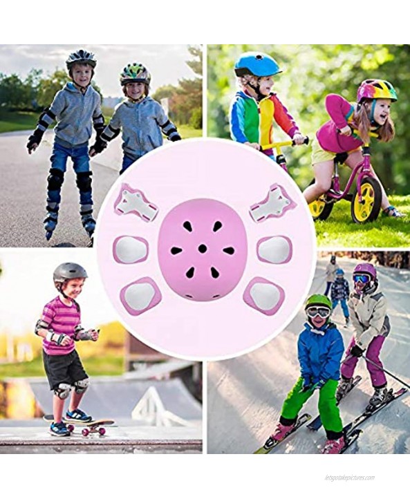 FRIDG Kids Helmet and Pad Set Outdoor Sports Bicycle Protective Gear Knee Pads Elbow Pads Wrist Guards for Skateboard Roller Cycling Skating