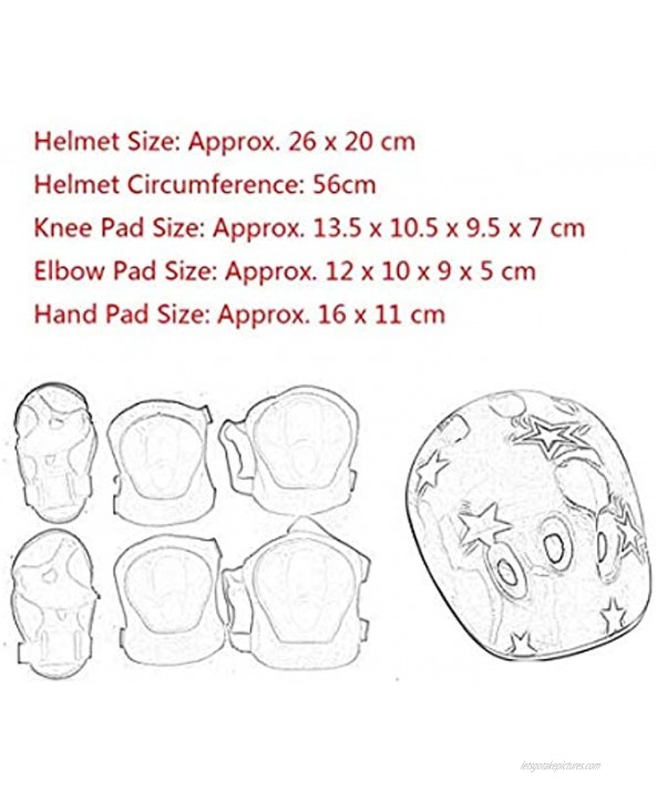 itchoate 7PCS Set Universal Children Kids Protective Gear Set Comfortable Scooter Skate Roller Cycling Knee Pads Elbow Pads Set red