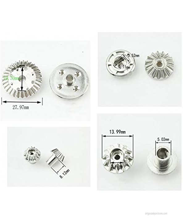 VGEBY RC Gear Parts Upgrade Parts Motor Driving Gear Metal Gear 30T 16T 12T 10T Differential Gear Combo Set Fit for WLtoys 1 14 144001 RC CarSilver 1154