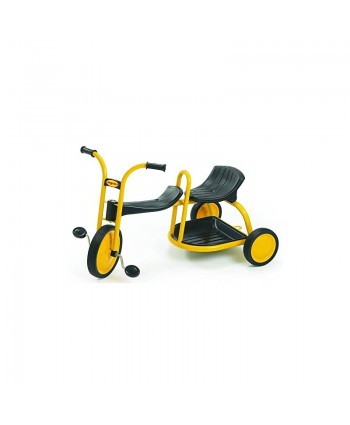 Angeles MyRider Tandem Bike Yellow – Perfect for Two Riders Ages 3+ Encourages Active Play Social Interaction Supports Up to 140lbs. Durable Tricycle Design Solid Tires Built-In Safety Features