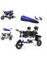 Baby Joy Tricycle 4 in 1 Twin Stroller for Toddlers with Removable Canopy Adjustable Push Handle Double Brake Rotatable Seat Storage Folding Baby Trike Toddler Tricycle for 1-5 Years Old