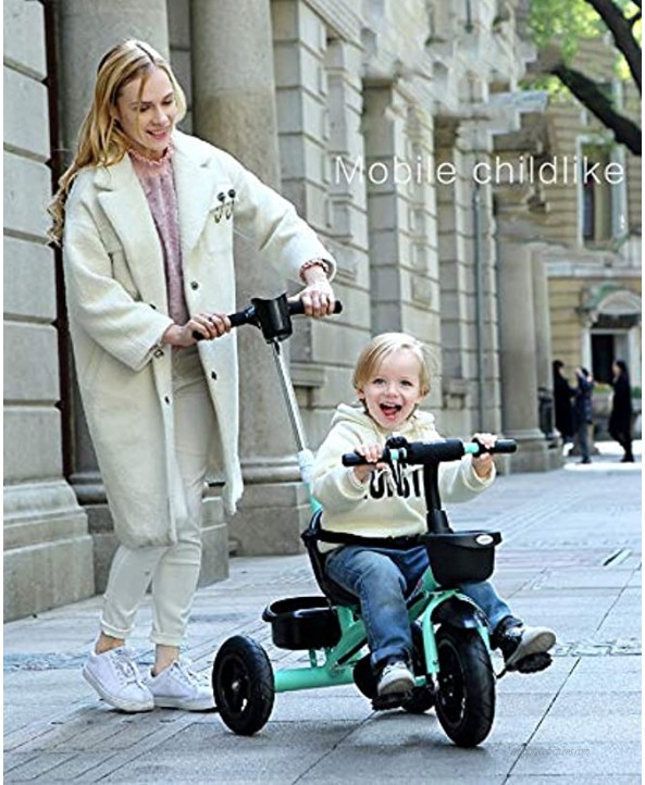 COOL-Series Kids Trike Toddlers Children Tricycle Stroller Trike 3 Wheel Pedal Bike 4-in-1 Parent Push for 1 2 3 4 5 6 Years Old Boys Girls Indoor & Outdoor with Storage Bin and Folding Pedals