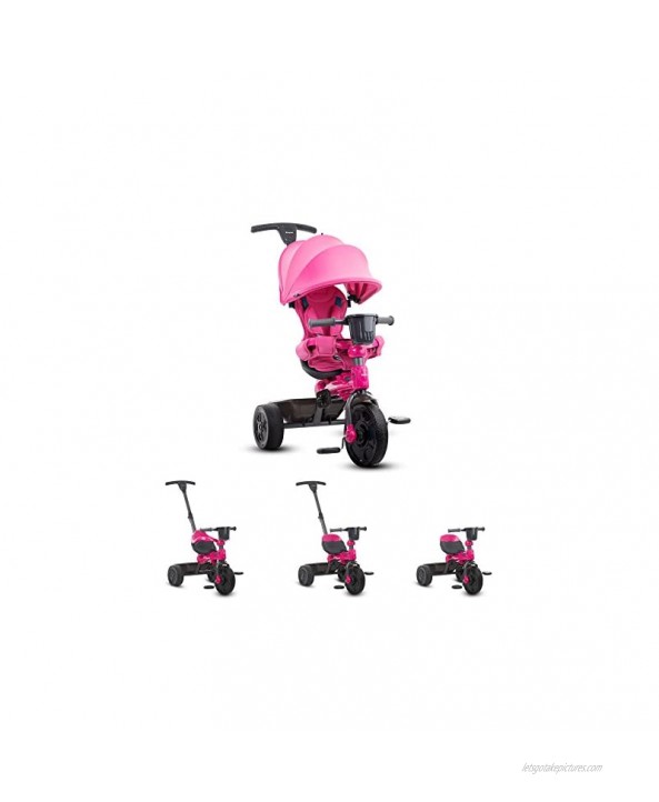 Joovy Tricycoo 4.1 Kid's Tricycle Push Tricycle Toddler Trike 4 Stages Pink