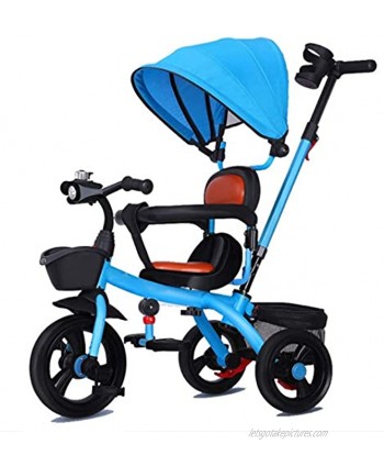 NUBAO Stroller Wagon Kids Trike Tricycle Pedal 3 Wheel Children Baby Toddler with Push Handle Removable Canopy Reversible Seat Color : B Over 1 Year Old Girl Gifts