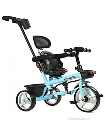 NUBAO Stroller Wagon Kids Trike Tricycle,2-in-1 Push Along Trike with Parent Handle and Secure Design Ages 15 Months+ Color : Blue Over 1 Year Old Girl Gifts