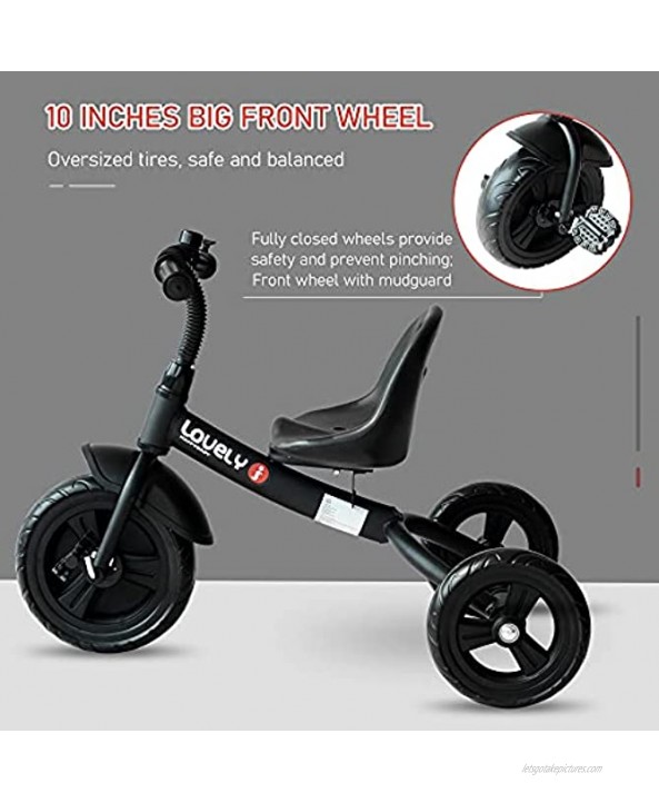 Qaba 3-Wheel Recreation Ride-On Toddler Tricycle With Bell Indoor Outdoor Black