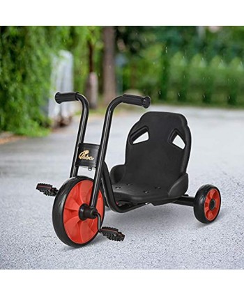 Qaba Kids Tricycle with 10" Big Wheels Toddler Pedal Pusher Trike Bike for 2-6 Boys and Girls Ride-on Toy for Indoor Outdoor 27.5" x 20" x 20.5" Black