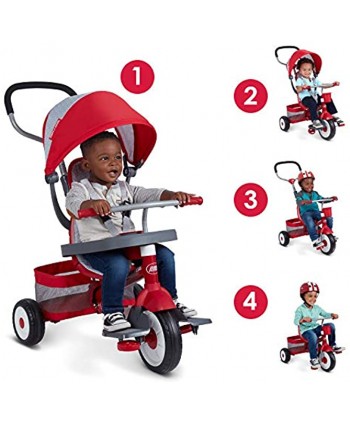 Radio Flyer 4-in-1 Stroll 'N Trike Toddler Trike Red Ages 1-5