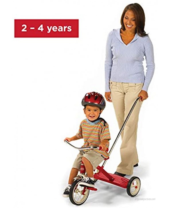 Radio Flyer Classic Tricycle with Push Handle Red 10-12 Inches