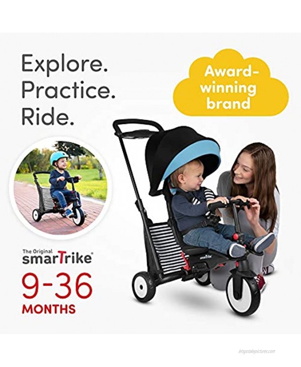 smarTrike STR5 Folding Toddler Tricycle for 1,2,3 Year Old 7 in 1 Multi-Stage Trike Squirrel