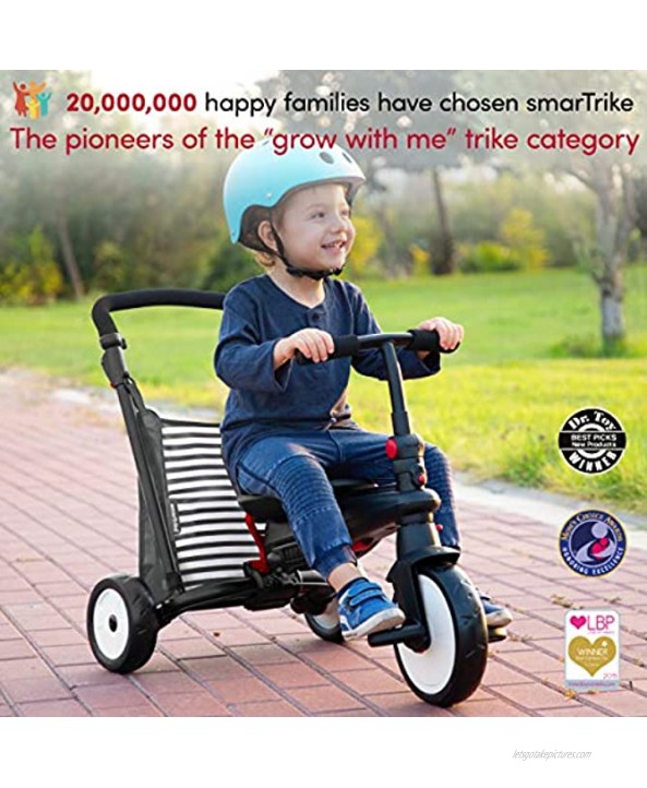 smarTrike STR5 Folding Toddler Tricycle for 1,2,3 Year Old with Customized Embroidery 7 in 1 Multi-Stage Trike