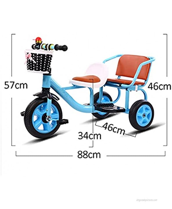 Stroller Wagon Children's Tricycle Tandem Bicycle Can Bring People Double Seat Going Multifunction Kids Pedal Tricycle Kindergarten Early Education Vehicle over 1 year old girl gifts Color : Pink