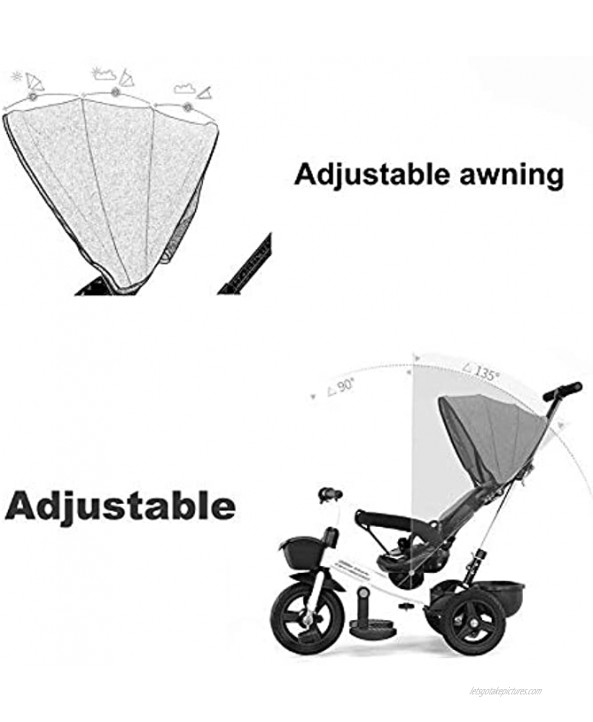 Stroller Wagon New Baby Push Trike,4 in 1 Bicycle Child Trolley Baby Bicycle Baby Carriage Boy Girl Toy Indoor and Outdoor Portable Tricycle Color : Gray Over 1 Year Old Girl Gifts
