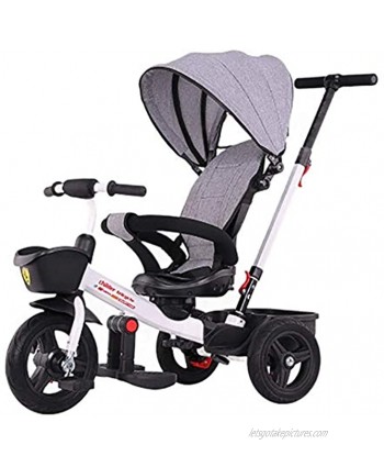 Stroller Wagon New Baby Push Trike,4 in 1 Bicycle Child Trolley Baby Bicycle Baby Carriage Boy Girl Toy Indoor and Outdoor Portable Tricycle Color : Gray Over 1 Year Old Girl Gifts