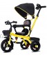 Stroller Wagon Tricycle Kids Trike 3 Wheel Baby Childrens Push Chair Handle Pedal Guided Toddler with Music Removable Canopy Reversible Seat 8 Months 6 Years Old Color : Yellow over 1 year old gi