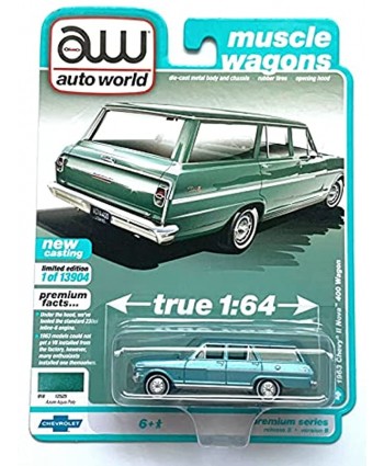 Auto-World 1963 Chevy II Nova 400 Wagon Muscle Wagons [Azure Aqua]