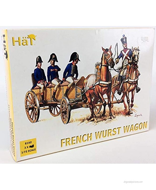 Napoleonic French Wurst Wagon 4 Figures 2 horses & Wagon 1 72 Hat