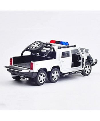 Nuoyazou 1:32 Alloy Police Car Sound Effect Toy Car Sound and Light 6-Wheel Pickup Police Car Model Pull Back 4-Door Openable Toy Car Metal Boxed Police Car Toy Car Child Gift