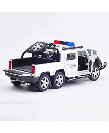 Nuoyazou Back Pickup Truck Model in 2 Colors Optional Alloy Simulation Sound and Light Pull Pickup Police Car Toy Boy Gift Metal Drop Resistant Toy Car with Open Door