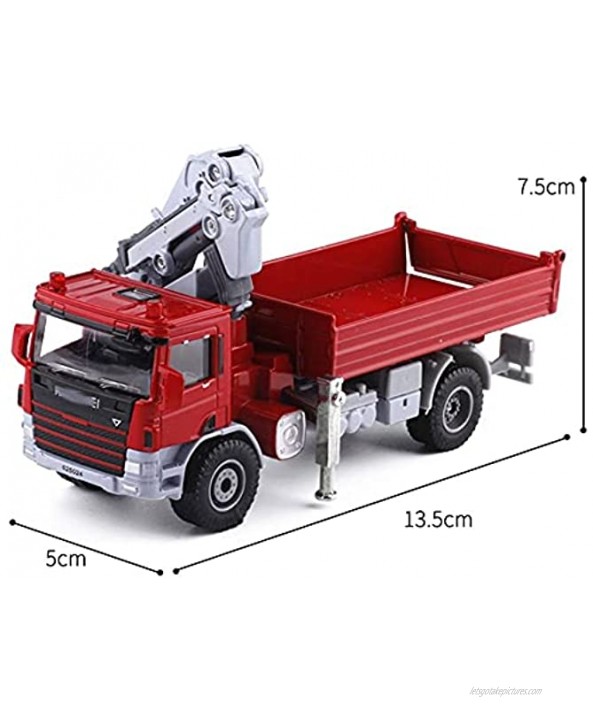Nuoyazou Red Metal Anti-Fall Dump Truck Boy Alloy Truck Crane Transporter Model Toy Children's Construction Truck Toy Gift