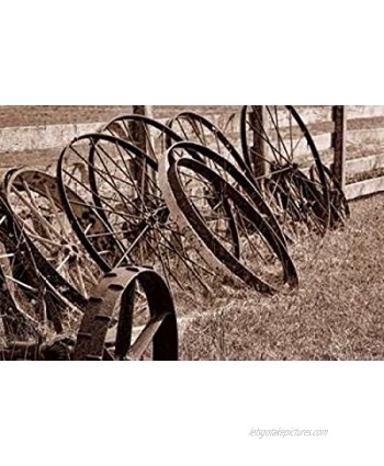 Posterazzi Antique Wagon Wheels II Poster Print by C. Thomas McNemar 24 x 36