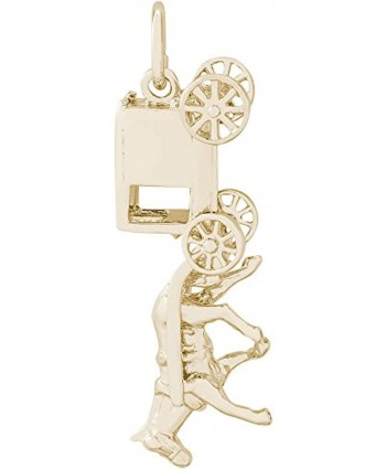 Rembrandt Charms 10K Yellow Gold Amish Wagon Charm on a 16 18 or 20 inch Rope Box or Twist Curb Chain Necklace
