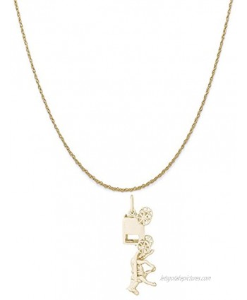 Rembrandt Charms 10K Yellow Gold Amish Wagon Charm on a 16 18 or 20 inch Rope Box or Twist Curb Chain Necklace