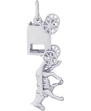 Rembrandt Charms 14K White Gold Amish Wagon Charm on a 16 18 or 20 inch Rope Box or Curb Chain Necklace