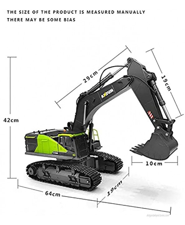 RENFEIYUAN 2.4G 22CH Remote Control Excavator Toy Truck Model 1: 14 Scal Crawler Excavator Construction Vehicles with Lights for Boys Girls Kids excavators Toys