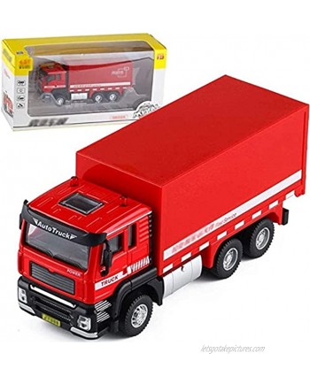 RENFEIYUAN Toy car,Sound and Light Pull Back Excavator Toy Car Alloy Dump Truck Container Truck Model Boxed Container Toy Car Gift Red Simulation Engineering Truck Mixer Toy excavators Toys