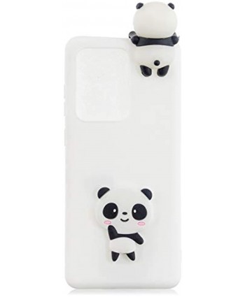 TPU Case for Galaxy Note 20 Ultra,Soft Rubber Cover for Galaxy Note 20 Ultra,Herzzer Ultra Slim Stylish 3D White Panda Series Design Scratch Resistant Shock Absorbing Flexible Silicone Back Case