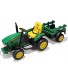 ZLH 12V Ride on Tractor with Trailer Battery Powered Electric Agricultural Vehicle ​Toy Car Ground Loader with 2 Speeds Detachable Wagon MP3 Playe,Green
