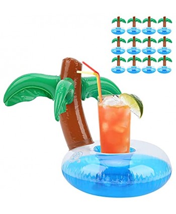 01 Pool Drink Holder Safe and Eco‑Friendly Stable and Inflatable Drink Holder with 12 Pcs for Swimmer for Swimming Pool or Beach Parties