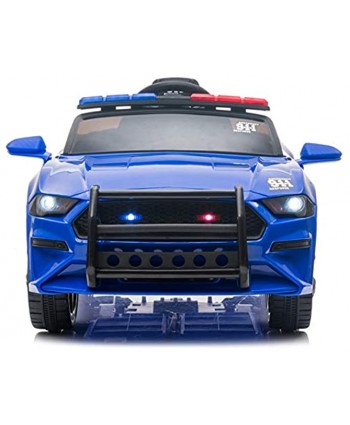 12V Kids Police Sports car,2.4GHZ Remote Control,LED Lights,Siren,Microphone,Blue