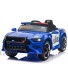 12V Kids Police Sports car,2.4GHZ Remote Control,LED Lights,Siren,Microphone,Blue